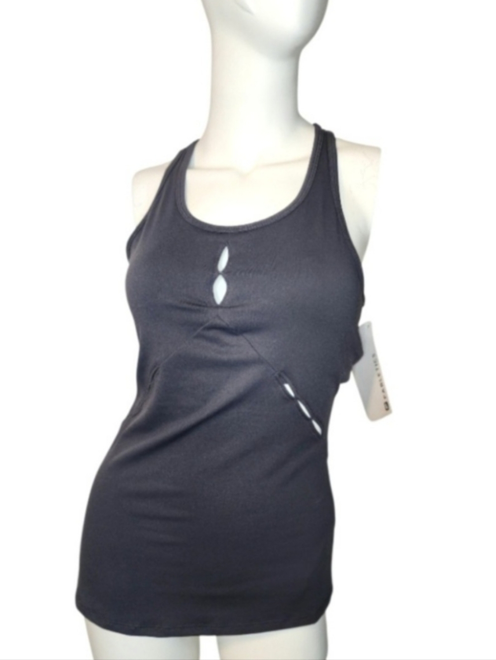 Fabletics Racerback Tank Top Dark Gray Size XXS Running Workout Gym Yoga NWT
